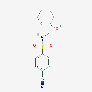 4-cyano-N-[(1-hydroxycyclohex-2-en-1-yl)methyl]benzene-1-sulfonamide