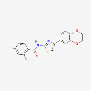 molecular formula C20H18N2O3S B2700415 N-[4-(2,3-dihydro-1,4-benzodioxin-6-yl)-1,3-thiazol-2-yl]-2,4-dimethylbenzamide CAS No. 888412-12-2