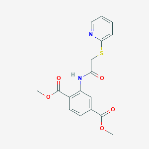 molecular formula C17H16N2O5S B270043 DIMETHYL 2-{[2-(2-PYRIDYLSULFANYL)ACETYL]AMINO}TEREPHTHALATE 