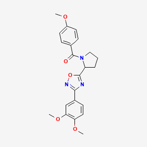 3-(3,4-Dimethoxyphenyl)-5-[1-(4-methoxybenzoyl)pyrrolidin-2-yl]-1,2,4-oxadiazole