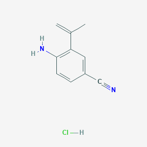 molecular formula C10H11ClN2 B2700440 4-氨基-3-丙-1-烯基苯甲腈；盐酸盐 CAS No. 2413882-91-2