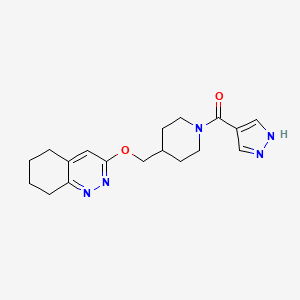 (1H-pyrazol-4-yl)(4-(((5,6,7,8-tetrahydrocinnolin-3-yl)oxy)methyl)piperidin-1-yl)methanone