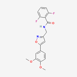 molecular formula C19H16F2N2O4 B2700447 N-((5-(3,4-dimethoxyphenyl)isoxazol-3-yl)methyl)-2,6-difluorobenzamide CAS No. 953232-90-1