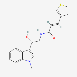 molecular formula C18H18N2O2S B2700451 (E)-N-(2-hydroxy-2-(1-methyl-1H-indol-3-yl)ethyl)-3-(thiophen-3-yl)acrylamide CAS No. 1448140-62-2