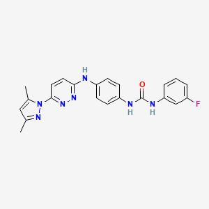 molecular formula C22H20FN7O B2700452 1-(4-((6-(3,5-dimethyl-1H-pyrazol-1-yl)pyridazin-3-yl)amino)phenyl)-3-(3-fluorophenyl)urea CAS No. 1013749-37-5