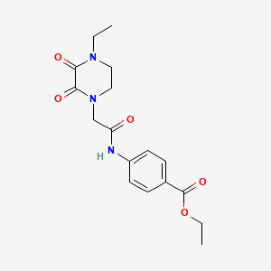 molecular formula C17H21N3O5 B2700457 Ethyl 4-(2-(4-ethyl-2,3-dioxopiperazin-1-yl)acetamido)benzoate CAS No. 868965-01-9