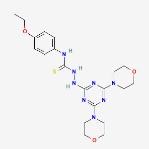 molecular formula C20H28N8O3S B2700462 2-(4,6-dimorpholino-1,3,5-triazin-2-yl)-N-(4-ethoxyphenyl)hydrazinecarbothioamide CAS No. 898635-97-7
