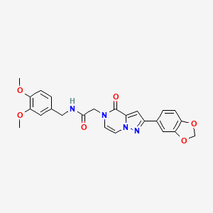 molecular formula C24H22N4O6 B2700464 2-[2-(1,3-benzodioxol-5-yl)-4-oxopyrazolo[1,5-a]pyrazin-5(4H)-yl]-N-(3,4-dimethoxybenzyl)acetamide CAS No. 1189504-29-7