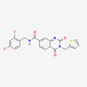 N-[(2,4-difluorophenyl)methyl]-2,4-dioxo-3-[(thiophen-2-yl)methyl]-1,2,3,4-tetrahydroquinazoline-7-carboxamide
