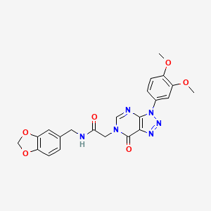 N-(benzo[d][1,3]dioxol-5-ylmethyl)-2-(3-(3,4-dimethoxyphenyl)-7-oxo-3H-[1,2,3]triazolo[4,5-d]pyrimidin-6(7H)-yl)acetamide