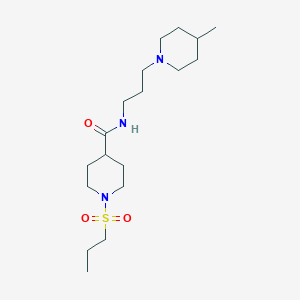 molecular formula C18H35N3O3S B2700479 N-(3-(4-methylpiperidin-1-yl)propyl)-1-(propylsulfonyl)piperidine-4-carboxamide CAS No. 904277-11-8