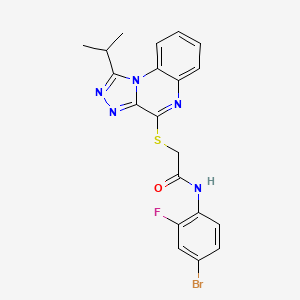 molecular formula C20H17BrFN5OS B2700515 N-(4-bromo-2-fluorophenyl)-2-{[1-(propan-2-yl)-[1,2,4]triazolo[4,3-a]quinoxalin-4-yl]sulfanyl}acetamide CAS No. 1358585-13-3