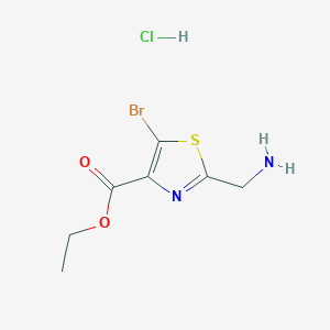 molecular formula C7H10BrClN2O2S B2700516 Ethyl 2-(aminomethyl)-5-bromo-1,3-thiazole-4-carboxylate;hydrochloride CAS No. 2248338-63-6