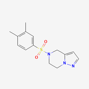 molecular formula C14H17N3O2S B2700517 5-((3,4-Dimethylphenyl)sulfonyl)-4,5,6,7-tetrahydropyrazolo[1,5-a]pyrazine CAS No. 2034237-80-2