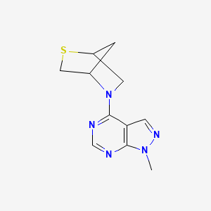 molecular formula C11H13N5S B2700525 5-{1-methyl-1H-pyrazolo[3,4-d]pyrimidin-4-yl}-2-thia-5-azabicyclo[2.2.1]heptane CAS No. 2097921-45-2