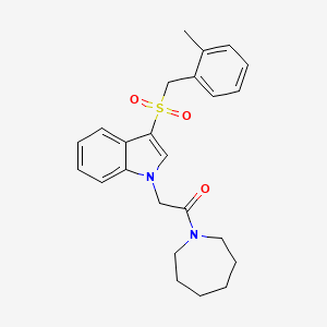 molecular formula C24H28N2O3S B2700530 1-(2-azepan-1-yl-2-oxoethyl)-3-[(2-methylbenzyl)sulfonyl]-1H-indole CAS No. 878060-55-0