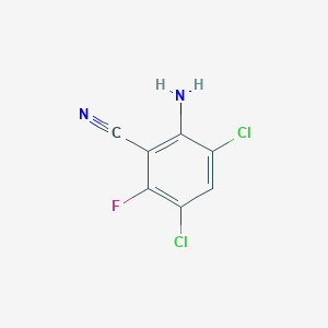 molecular formula C7H3Cl2FN2 B2700531 2-Amino-3,5-dichloro-6-fluorobenzonitrile CAS No. 1027514-29-9