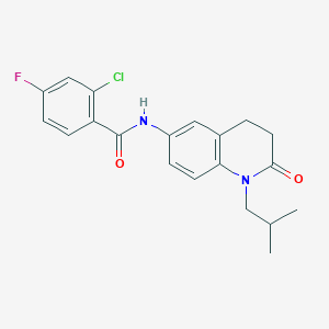 molecular formula C20H20ClFN2O2 B2700533 2-chloro-4-fluoro-N-(1-isobutyl-2-oxo-1,2,3,4-tetrahydroquinolin-6-yl)benzamide CAS No. 946372-20-9