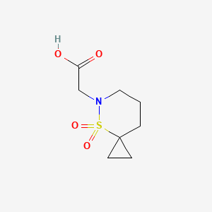 molecular formula C8H13NO4S B2700547 2-{4,4-dioxo-4lambda6-thia-5-azaspiro[2.5]octan-5-yl}acetic acid CAS No. 2167766-74-5