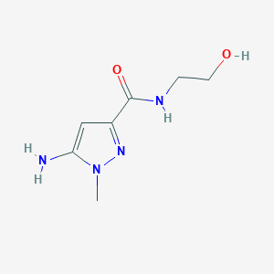 molecular formula C7H12N4O2 B2700554 5-amino-N-(2-hydroxyethyl)-1-methyl-1H-pyrazole-3-carboxamide CAS No. 1855937-32-4