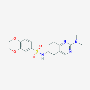 molecular formula C18H22N4O4S B2700570 N-[2-(dimethylamino)-5,6,7,8-tetrahydroquinazolin-6-yl]-2,3-dihydro-1,4-benzodioxine-6-sulfonamide CAS No. 2097858-29-0