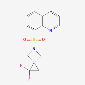 molecular formula C14H12F2N2O2S B2700578 8-({1,1-Difluoro-5-azaspiro[2.3]hexan-5-yl}sulfonyl)quinoline CAS No. 2380086-92-8