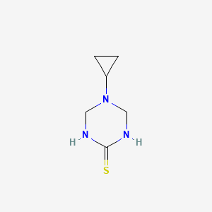 molecular formula C6H11N3S B2700588 5-Cyclopropyl-1,4,5,6-tetrahydro-1,3,5-triazine-2-thiol CAS No. 218929-47-6