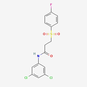 molecular formula C15H12Cl2FNO3S B2700607 N-(3,5-dichlorophenyl)-3-(4-fluorobenzenesulfonyl)propanamide CAS No. 895449-16-8