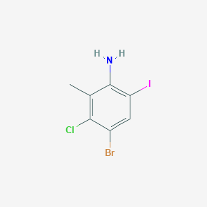 molecular formula C7H6BrClIN B2700619 4-Bromo-3-chloro-6-iodo-2-methylaniline CAS No. 1196051-66-7