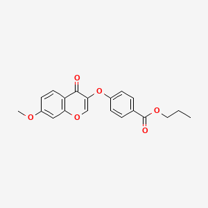 molecular formula C20H18O6 B2700636 propyl 4-[(7-methoxy-4-oxo-4H-chromen-3-yl)oxy]benzoate CAS No. 858768-41-9