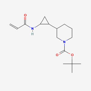 molecular formula C16H26N2O3 B2700669 Tert-butyl 3-[2-(prop-2-enoylamino)cyclopropyl]piperidine-1-carboxylate CAS No. 2411302-86-6