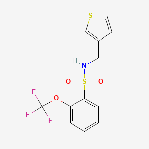 molecular formula C12H10F3NO3S2 B2700707 N-(thiophen-3-ylmethyl)-2-(trifluoromethoxy)benzenesulfonamide CAS No. 1797792-52-9