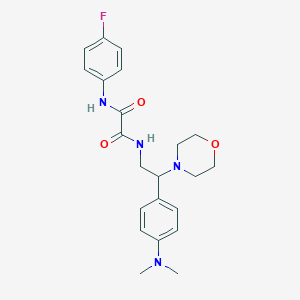 molecular formula C22H27FN4O3 B2700750 N-{2-[4-(dimethylamino)phenyl]-2-(morpholin-4-yl)ethyl}-N'-(4-fluorophenyl)ethanediamide CAS No. 900006-04-4