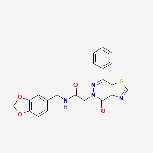 B2700767 N-(benzo[d][1,3]dioxol-5-ylmethyl)-2-(2-methyl-4-oxo-7-(p-tolyl)thiazolo[4,5-d]pyridazin-5(4H)-yl)acetamide CAS No. 941897-49-0