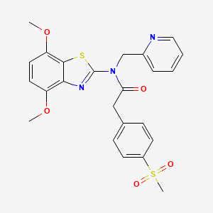 molecular formula C24H23N3O5S2 B2700768 N-(4,7-dimethoxy-1,3-benzothiazol-2-yl)-2-(4-methanesulfonylphenyl)-N-[(pyridin-2-yl)methyl]acetamide CAS No. 941884-09-9