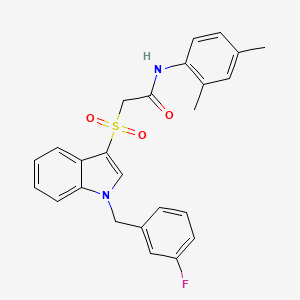 molecular formula C25H23FN2O3S B2700780 N-(2,4-dimethylphenyl)-2-({1-[(3-fluorophenyl)methyl]-1H-indol-3-yl}sulfonyl)acetamide CAS No. 686743-96-4
