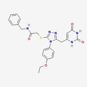 molecular formula C24H24N6O4S B2700792 N-benzyl-2-({5-[(2,6-dioxo-1,2,3,6-tetrahydropyrimidin-4-yl)methyl]-4-(4-ethoxyphenyl)-4H-1,2,4-triazol-3-yl}sulfanyl)acetamide CAS No. 852153-58-3