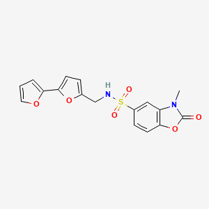 molecular formula C17H14N2O6S B2700795 N-({[2,2'-bifuran]-5-yl}methyl)-3-methyl-2-oxo-2,3-dihydro-1,3-benzoxazole-5-sulfonamide CAS No. 2097889-51-3