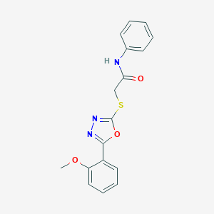 molecular formula C17H15N3O3S B270080 2-{[5-(2-methoxyphenyl)-1,3,4-oxadiazol-2-yl]sulfanyl}-N-phenylacetamide 