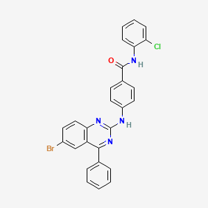 4-[(6-bromo-4-phenylquinazolin-2-yl)amino]-N-(2-chlorophenyl)benzamide