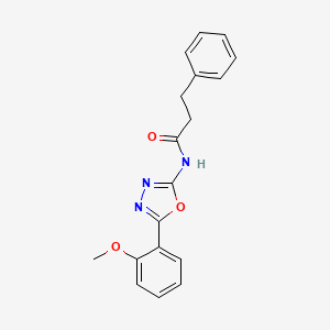 molecular formula C18H17N3O3 B2700802 N-[5-(2-methoxyphenyl)-1,3,4-oxadiazol-2-yl]-3-phenylpropanamide CAS No. 865286-13-1