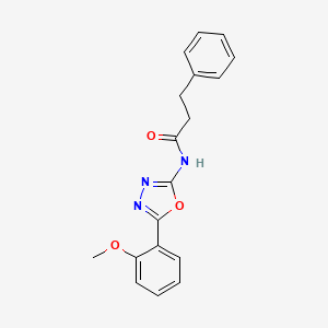 N-(5-(2-methoxyphenyl)-1,3,4-oxadiazol-2-yl)-3-phenylpropanamide
