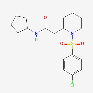 2-(1-((4-chlorophenyl)sulfonyl)piperidin-2-yl)-N-cyclopentylacetamide