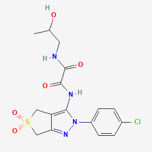 N1-(2-(4-chlorophenyl)-5,5-dioxido-4,6-dihydro-2H-thieno[3,4-c]pyrazol-3-yl)-N2-(2-hydroxypropyl)oxalamide