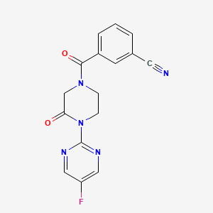 3-(4-(5-Fluoropyrimidin-2-yl)-3-oxopiperazine-1-carbonyl)benzonitrile