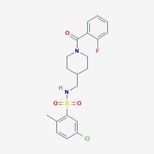 5-chloro-N-((1-(2-fluorobenzoyl)piperidin-4-yl)methyl)-2-methylbenzenesulfonamide