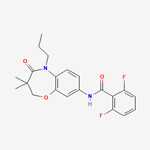 molecular formula C21H22F2N2O3 B2700833 N-(3,3-dimethyl-4-oxo-5-propyl-2,3,4,5-tetrahydro-1,5-benzoxazepin-8-yl)-2,6-difluorobenzamide CAS No. 921525-45-3