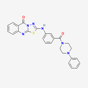 2-((3-(4-phenylpiperazine-1-carbonyl)phenyl)amino)-5H-[1,3,4]thiadiazolo[2,3-b]quinazolin-5-one