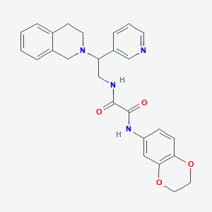 B2700845 N-(2,3-dihydro-1,4-benzodioxin-6-yl)-N'-[2-(3,4-dihydroisoquinolin-2(1H)-yl)-2-pyridin-3-ylethyl]ethanediamide CAS No. 903257-56-7