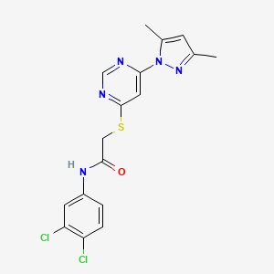 molecular formula C17H15Cl2N5OS B2700853 N-(3,4-dichlorophenyl)-2-((6-(3,5-dimethyl-1H-pyrazol-1-yl)pyrimidin-4-yl)thio)acetamide CAS No. 1251604-43-9